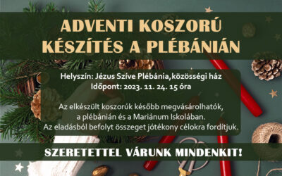 Adventi koszorú készítés a plébánián